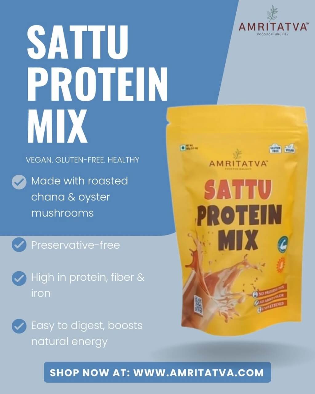 Amritatva Sattu Protein Mix 500g - Image 3